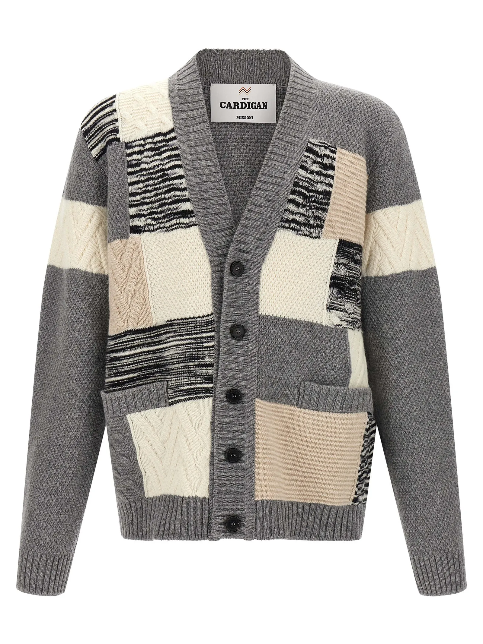 Patchwork Cardigan Maglioni Beige