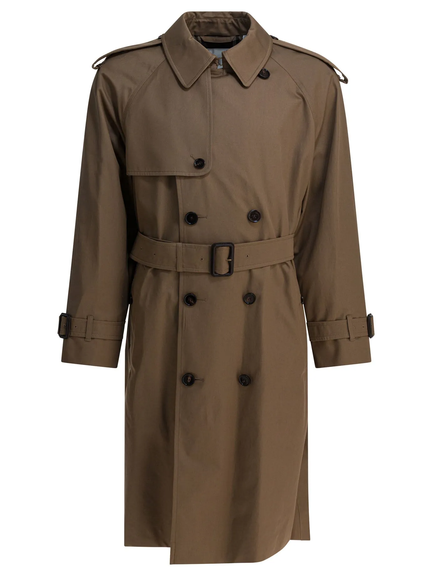 Long Gabardine Trench Coat Coats Marrone