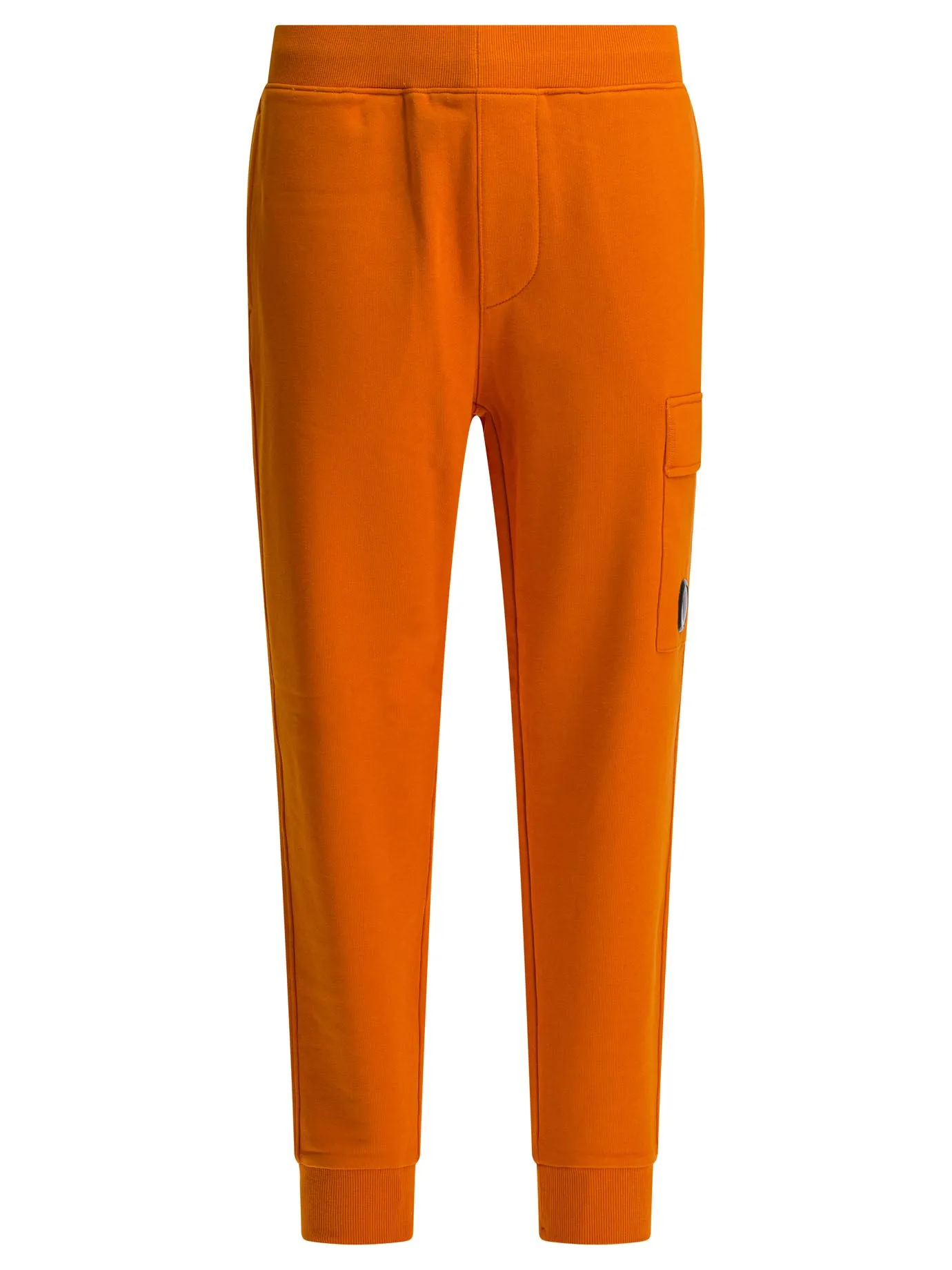 Diagonal Raised Fleece Sweatpants Trousers Arancione