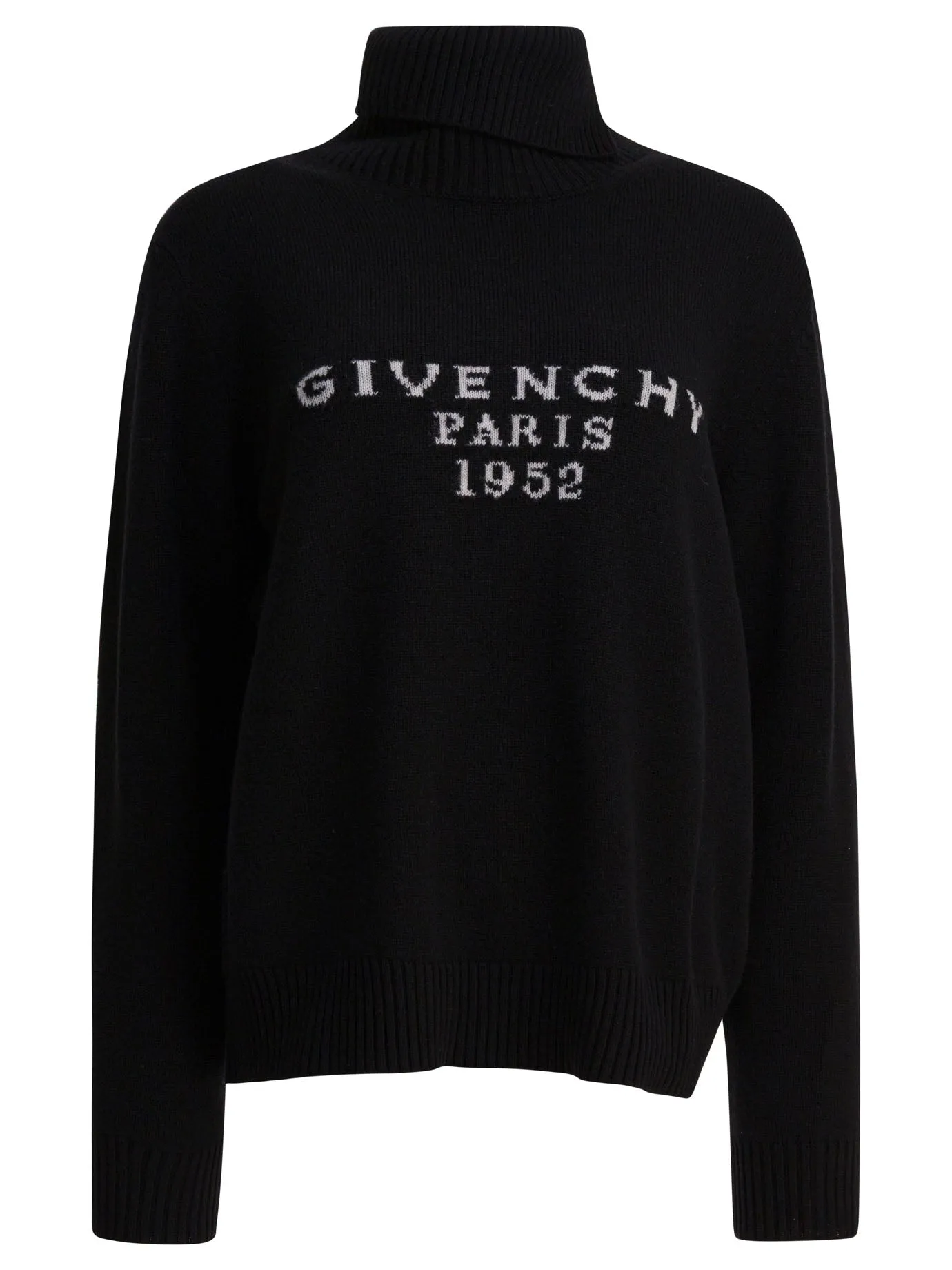 Givenchy Paris 1952" Turtleneck Sweater Knitwear Nero