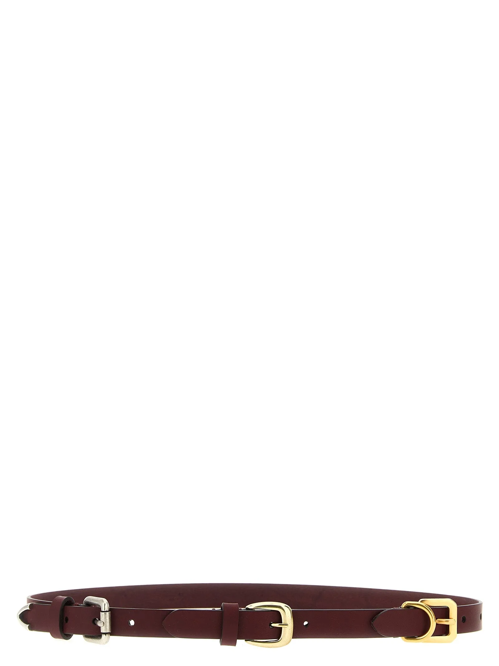 Triple Buckle Belt Cinture Bordeaux