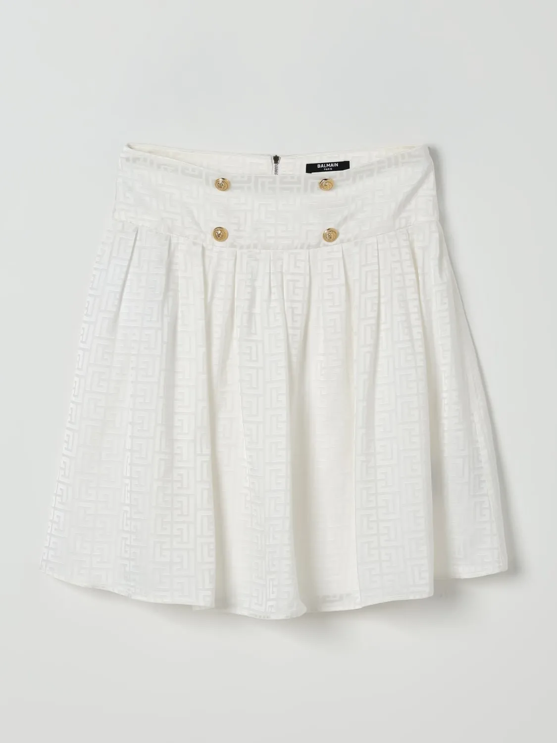 Gonna Balmain in viscosa con motivo monogram