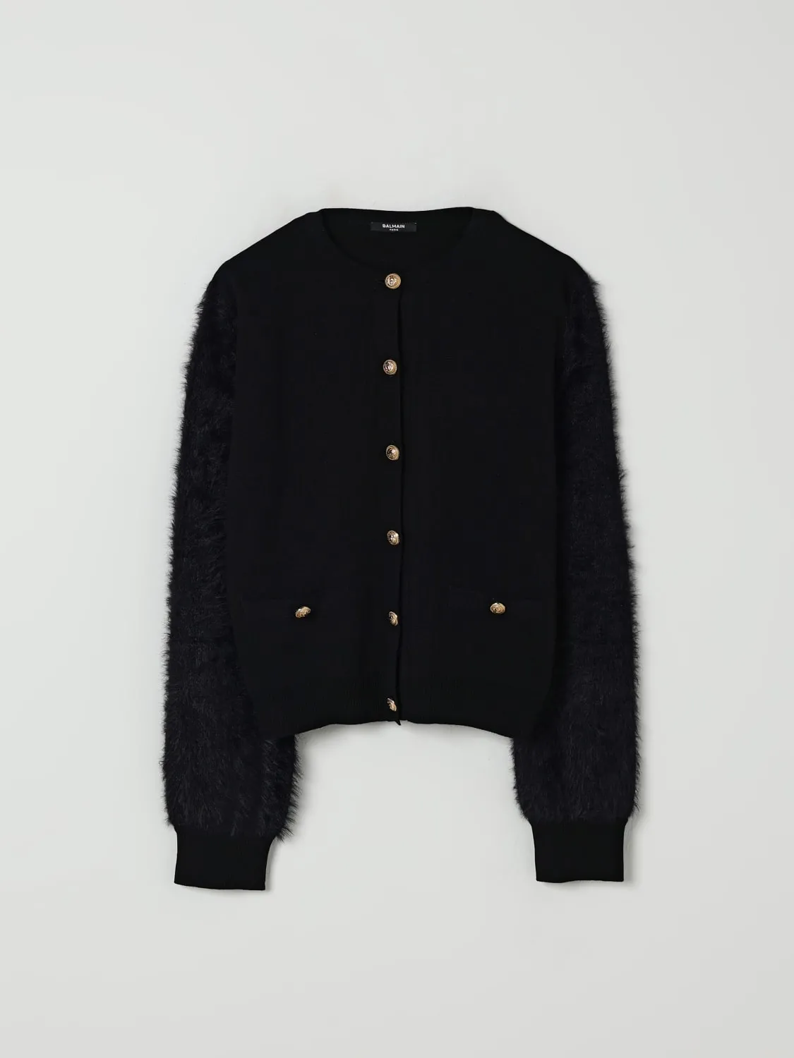 Cardigan a girocollo Balmain con bottoni gioiello