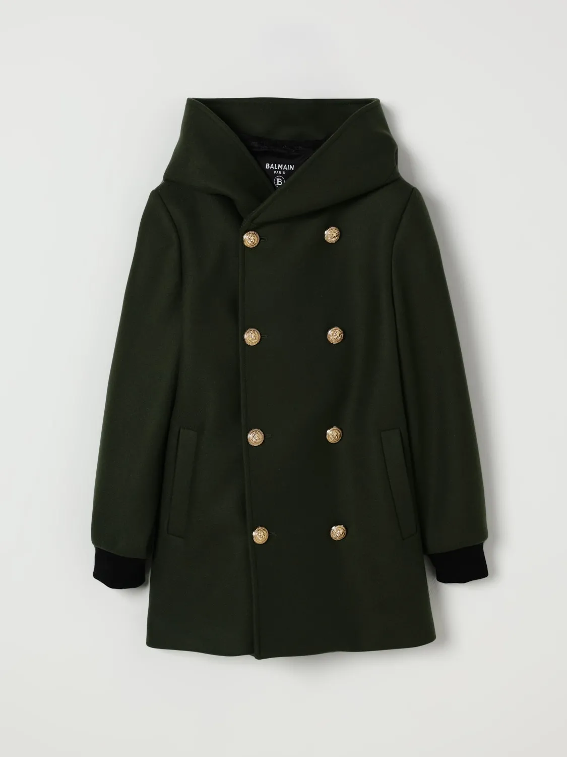 Cappotto a doppiopetto in misto lana Balmain