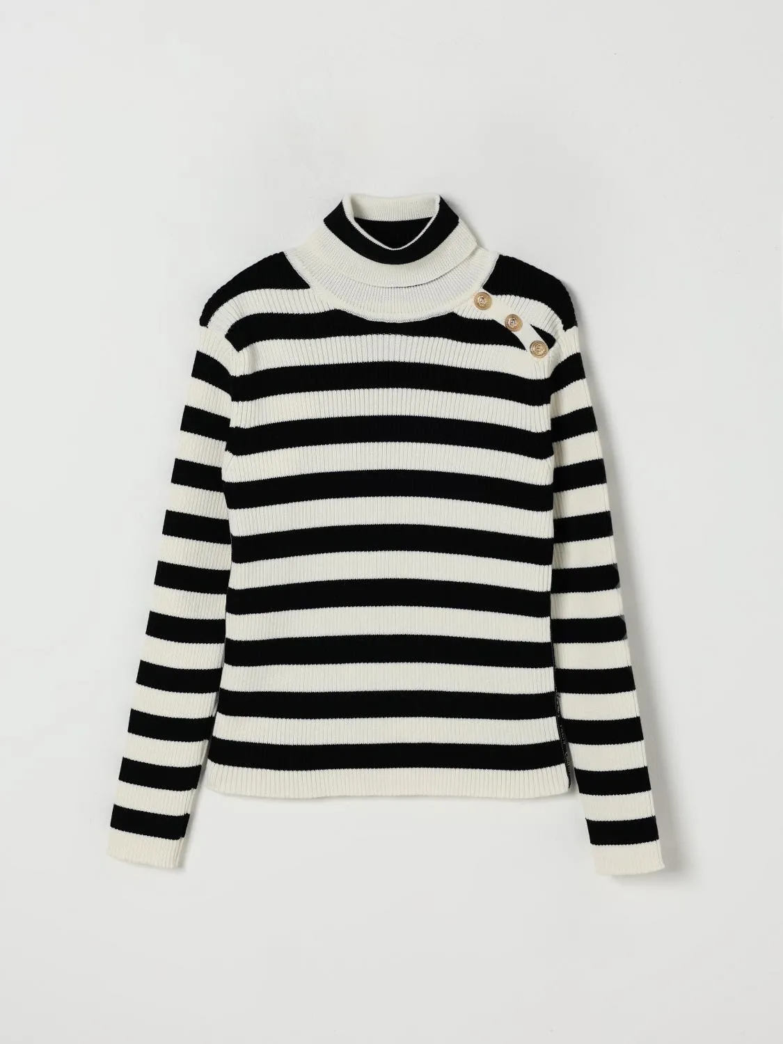 Pullover Balmain in lana vergine e cotone a righe