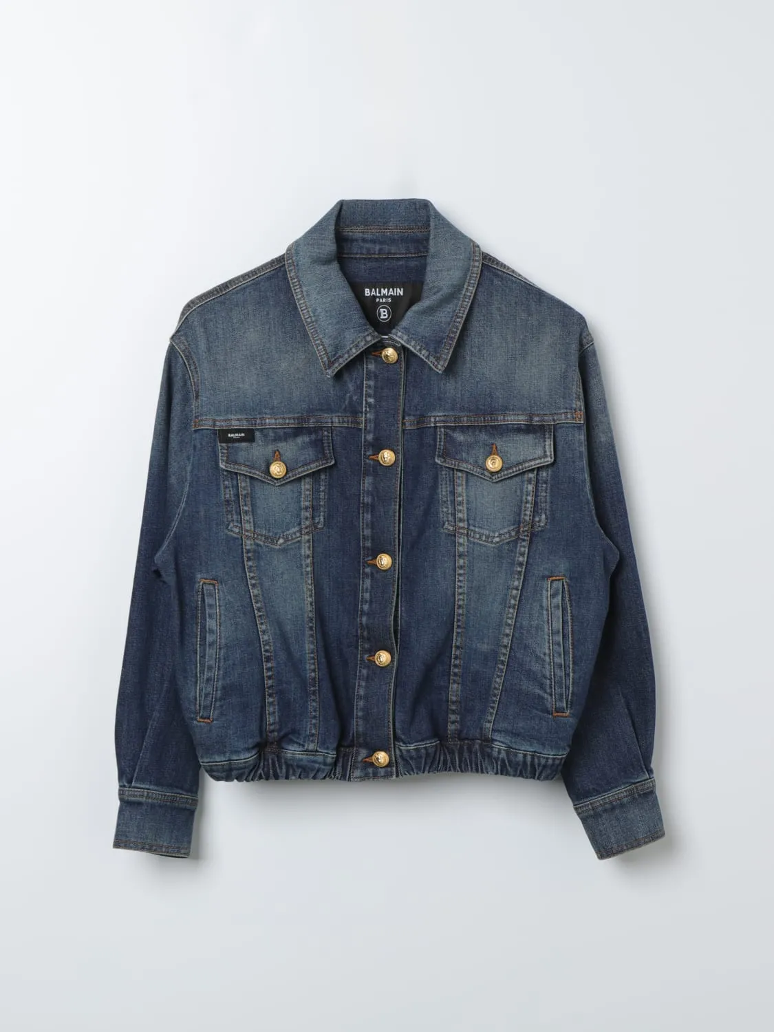 Giacca Balmain Kids in denim