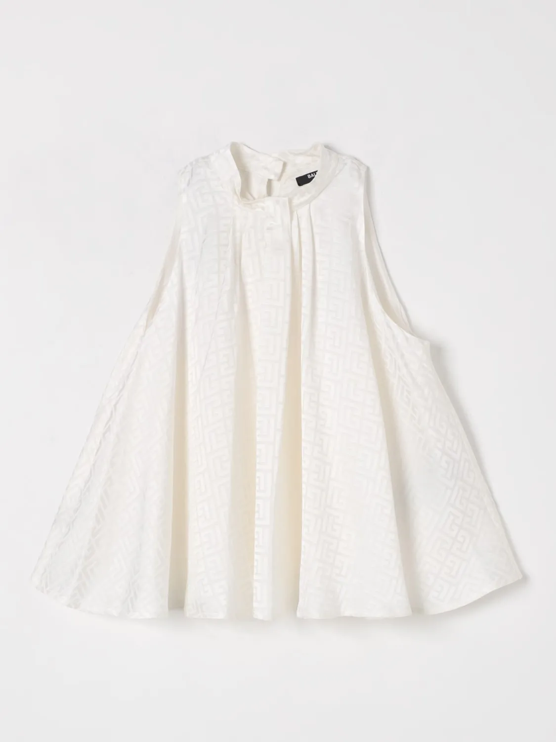 Blusa in cotone con logo Balmain