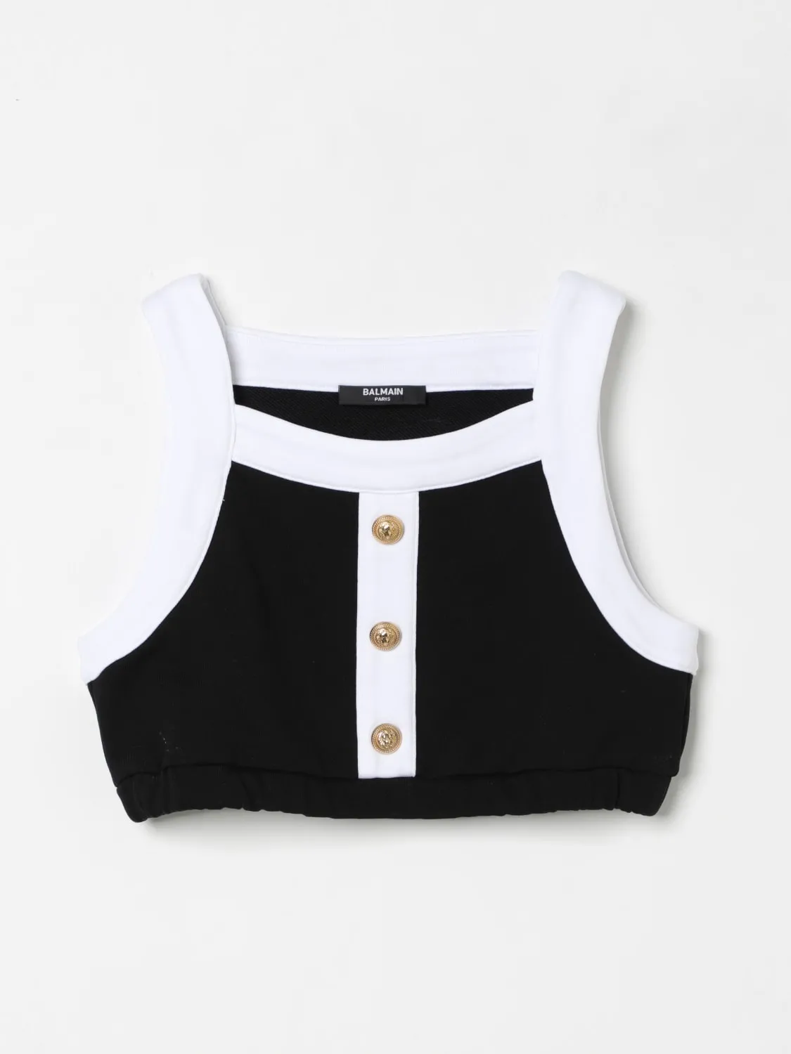 Top crop con bottoni Balmain