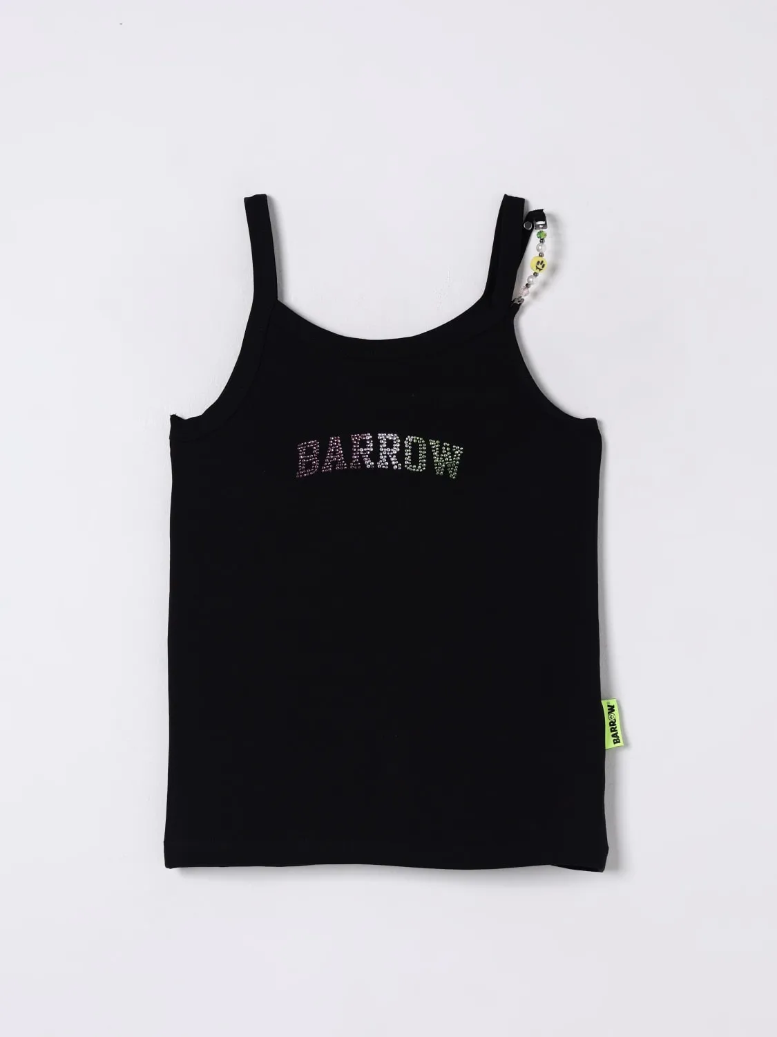 Top in cotone con logo di strass Barrow Kids