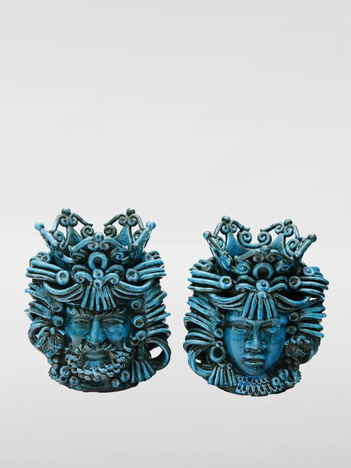 Coppia Teste di Moro Bartes in ceramica