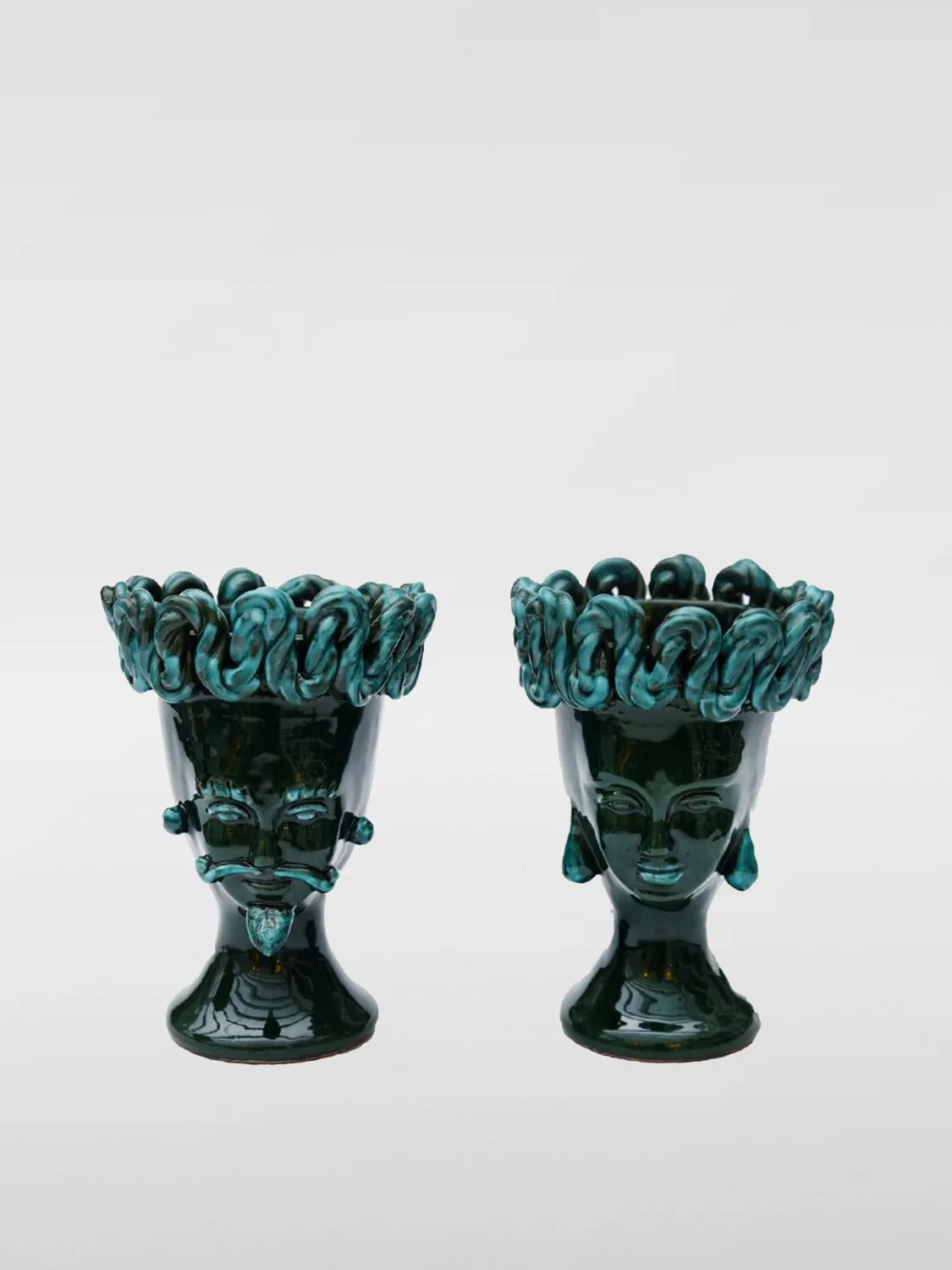 Coppia di Teste di Moro Bartes in ceramica