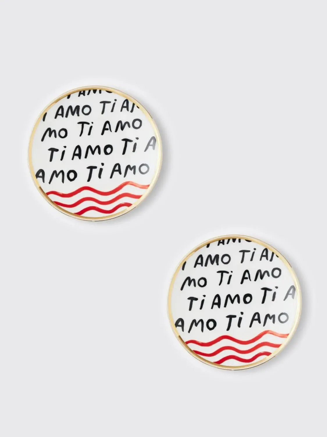 Set 2 piatti Ti Amo Bitossi Home in porcellana