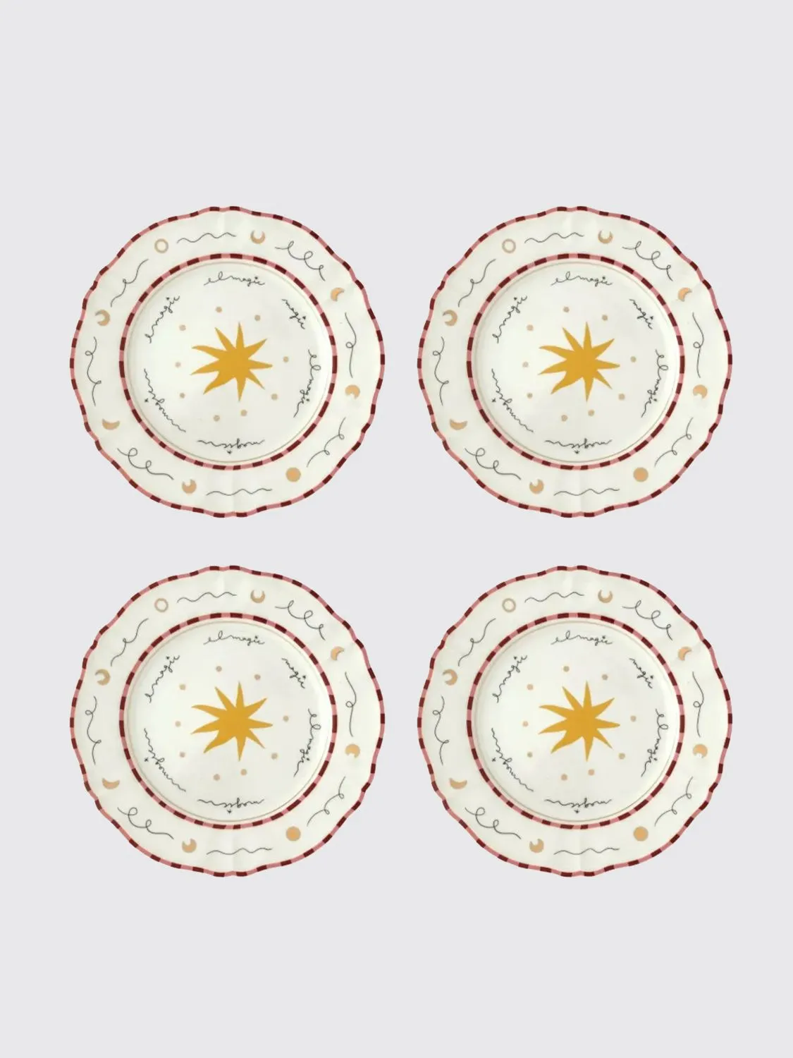 Set 4 piatti piani Stella Bitossi Home in porcellana