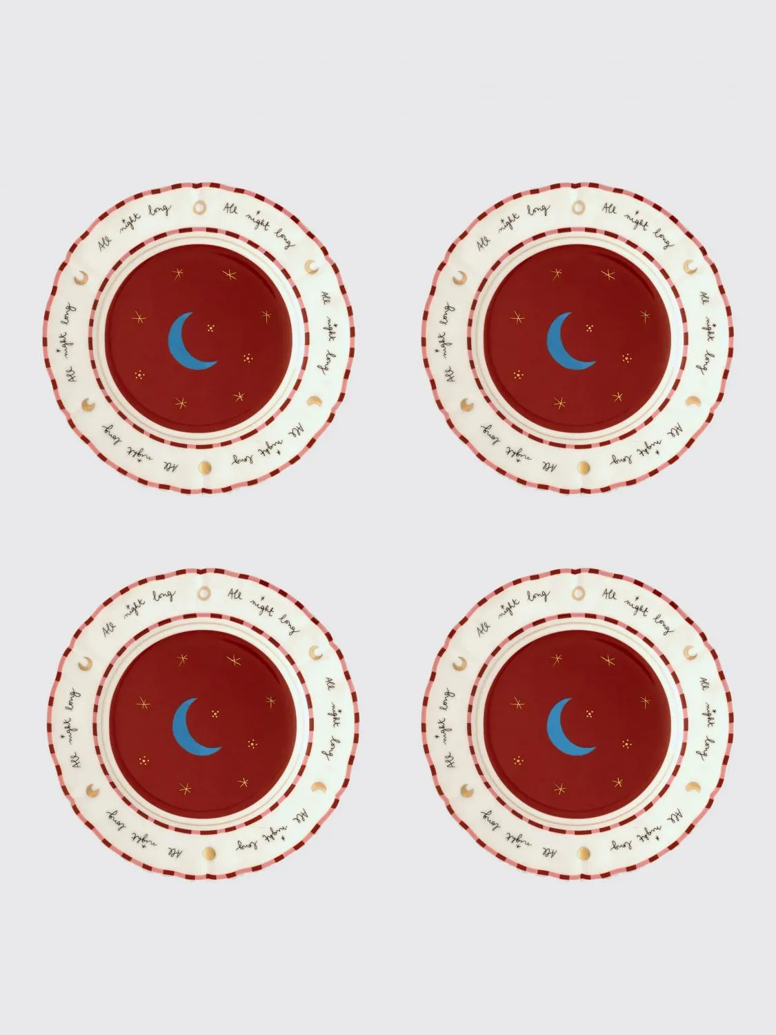 Set 4 piatti da frutta Bitossi Home in porcellana con stampa