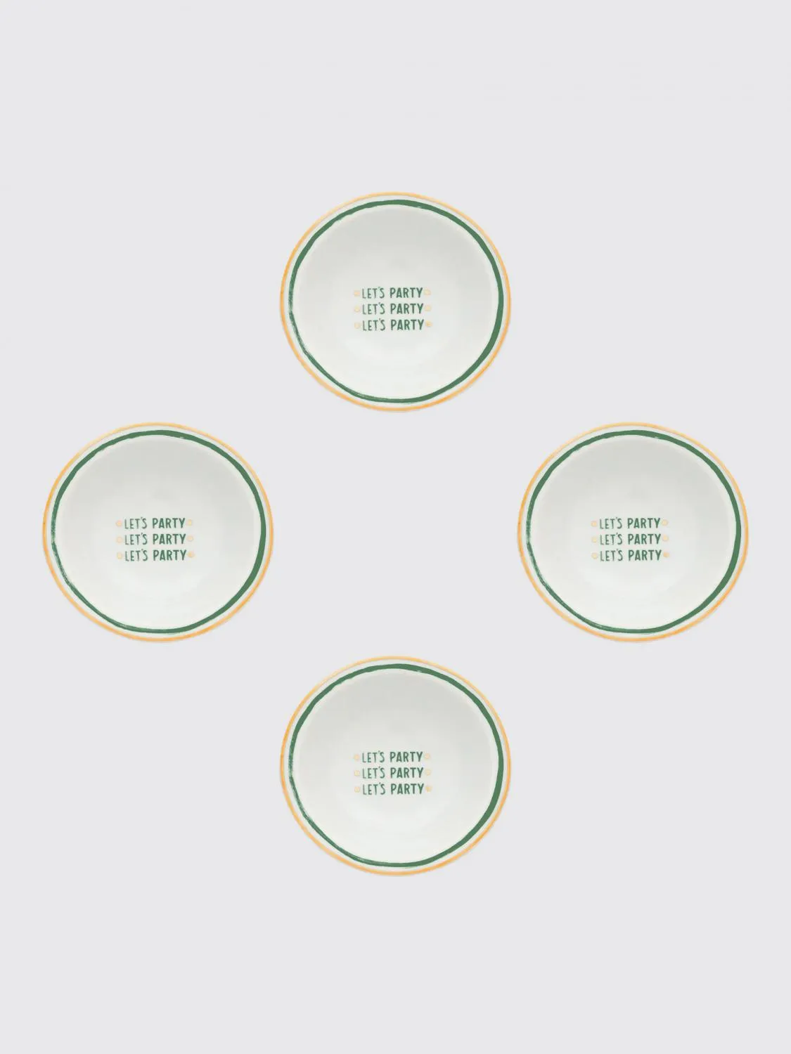 Set 4 ciotole Bitossi Home in porcellana con stampa slogan