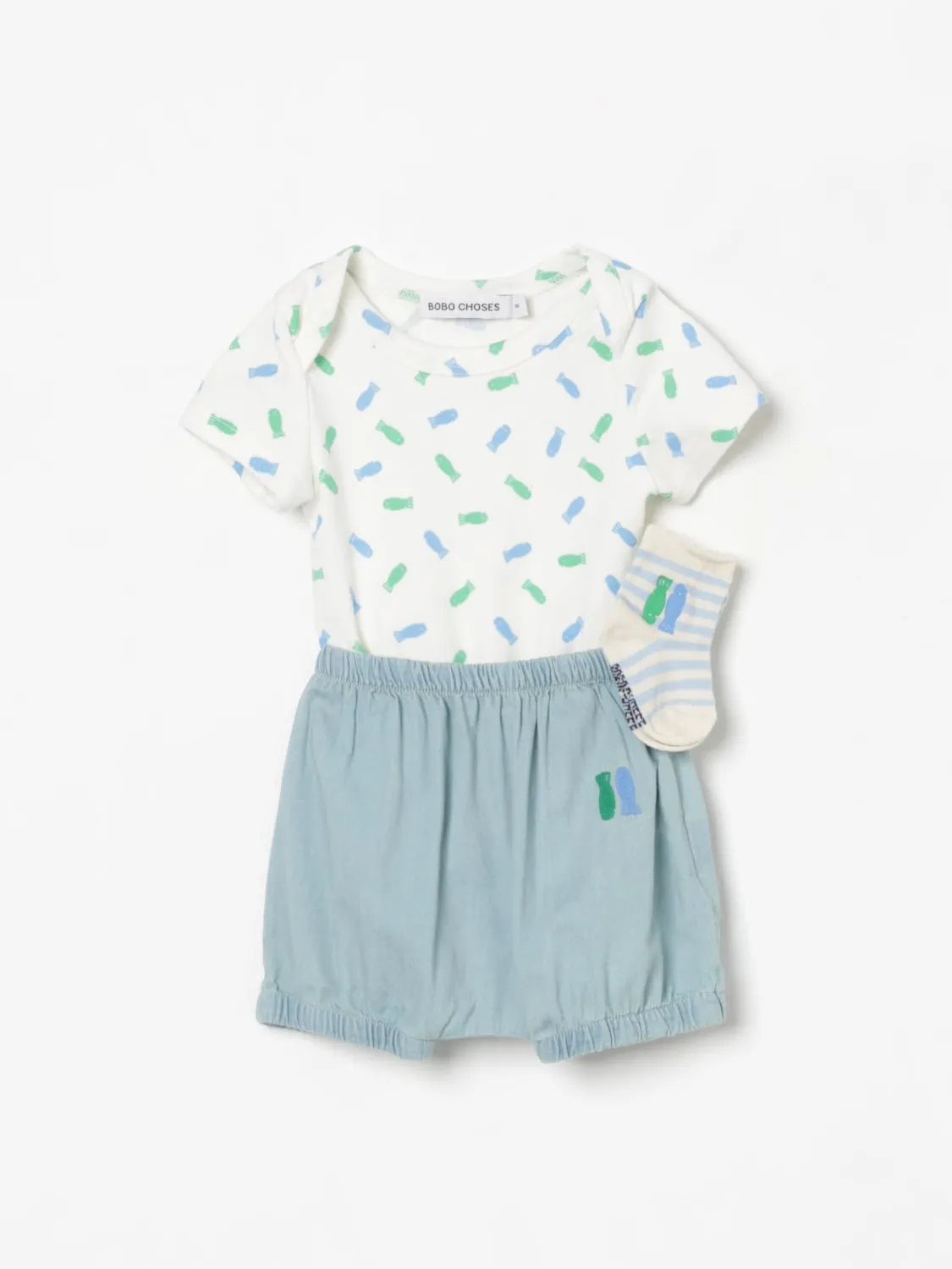 Coordinato in cotone organico con logo Bobo Choses