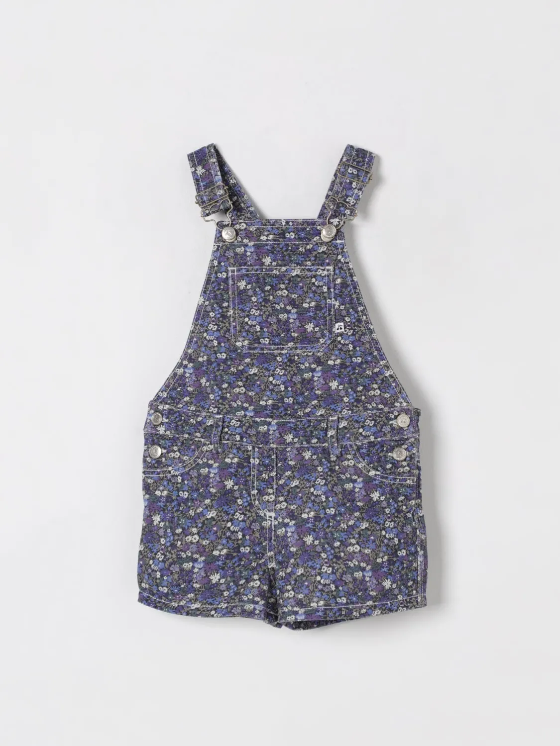 Salopette in cotone a fantasia floreale Bonpoint