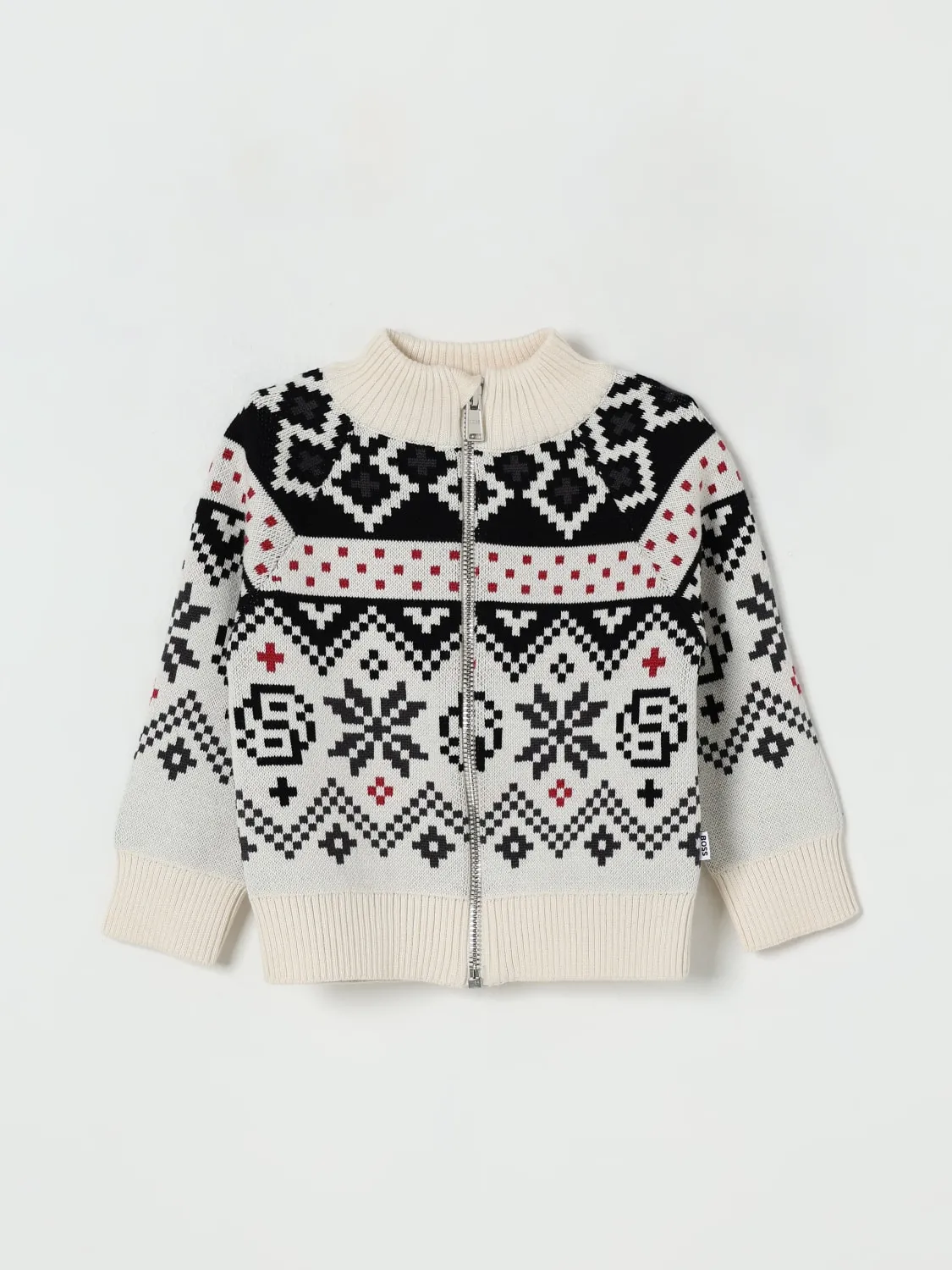 Cardigan con zip Boss in cotone