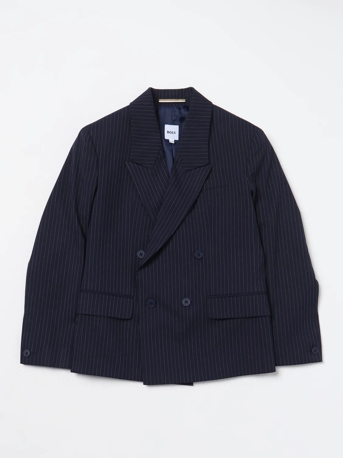 Blazer classico Boss Kidswear in cotone a righe