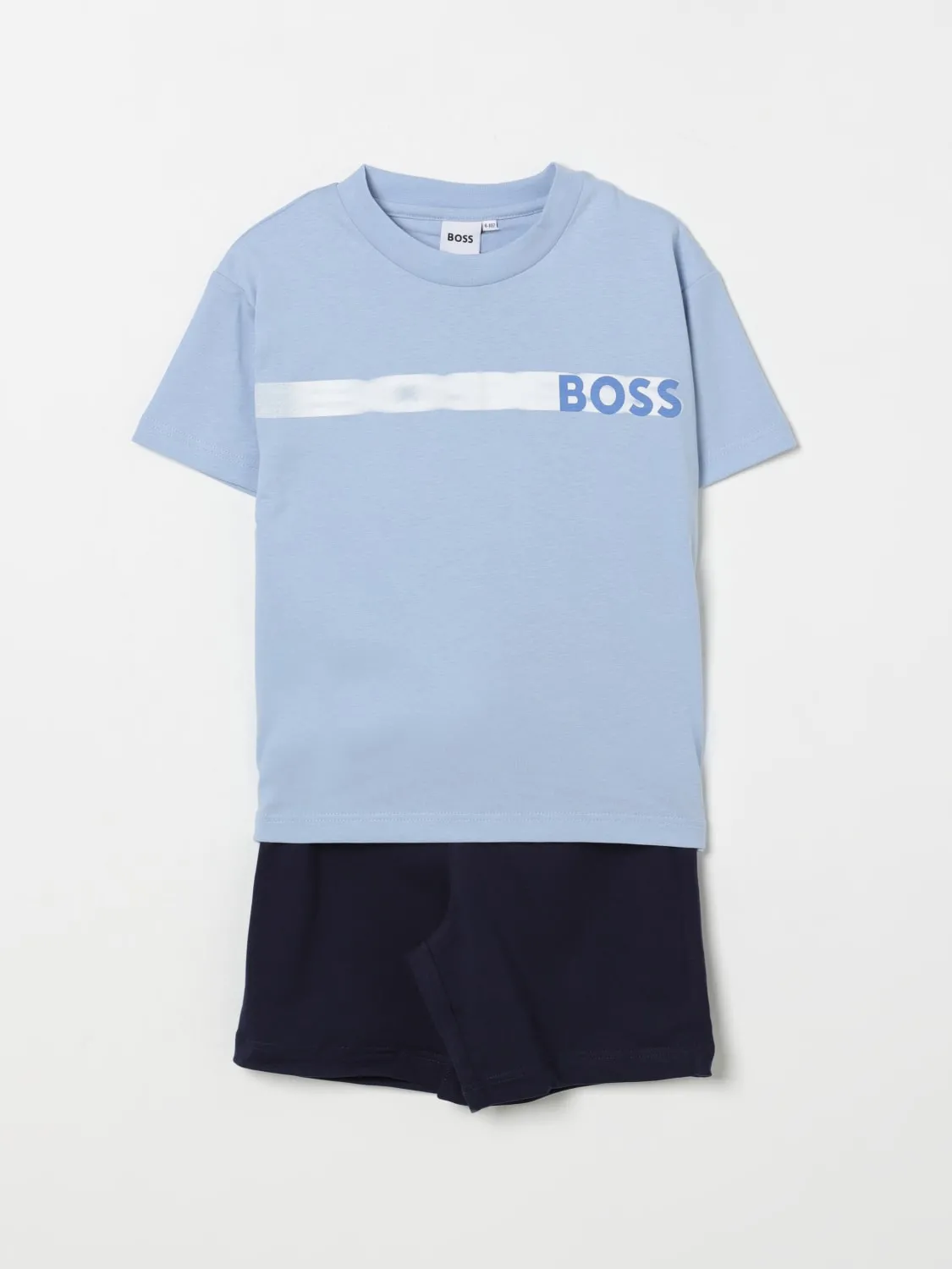 Coordinato in cotone con stampa logo Boss