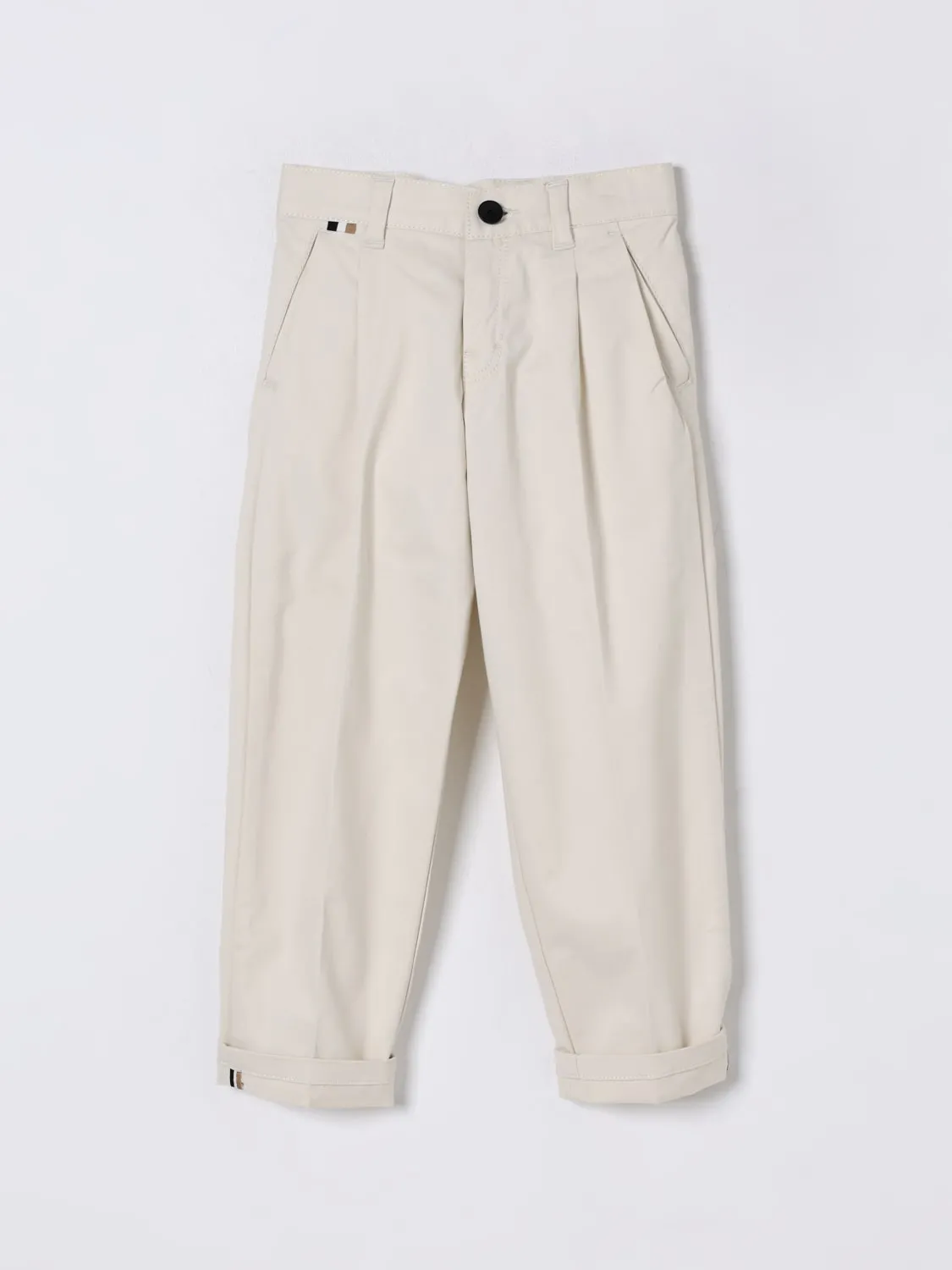 Pantalone in cotone con pince Boss