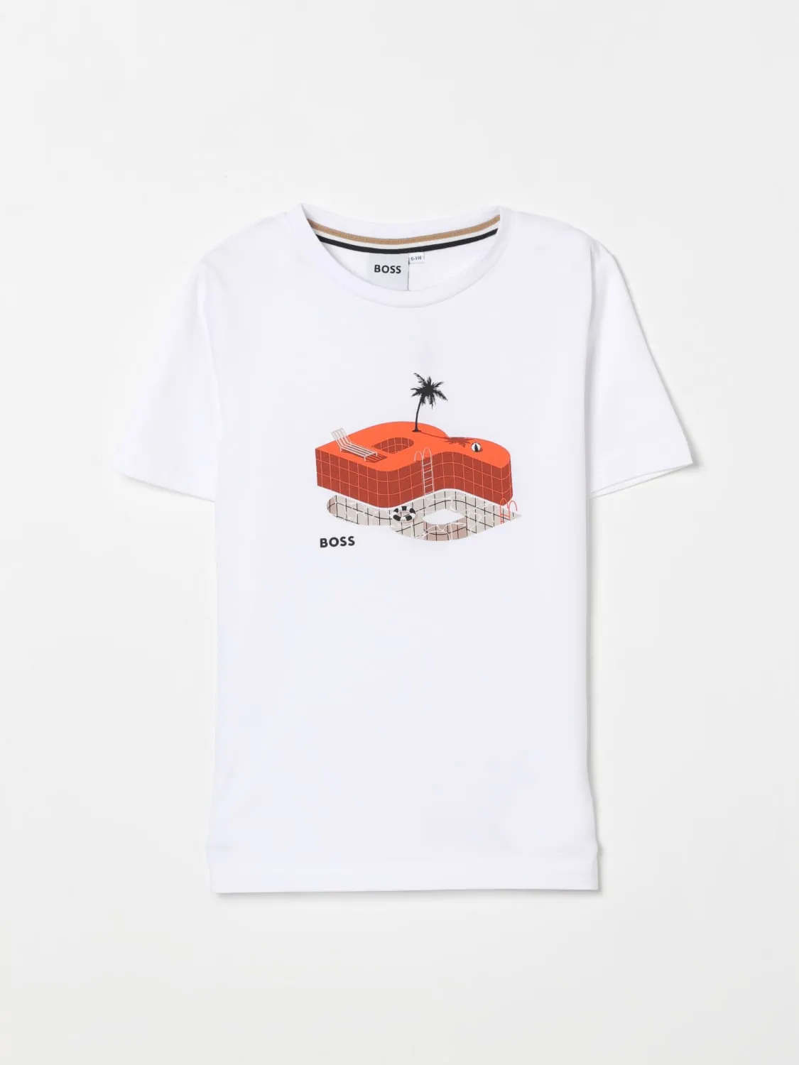 T-shirt in cotone con stampa grafica Boss