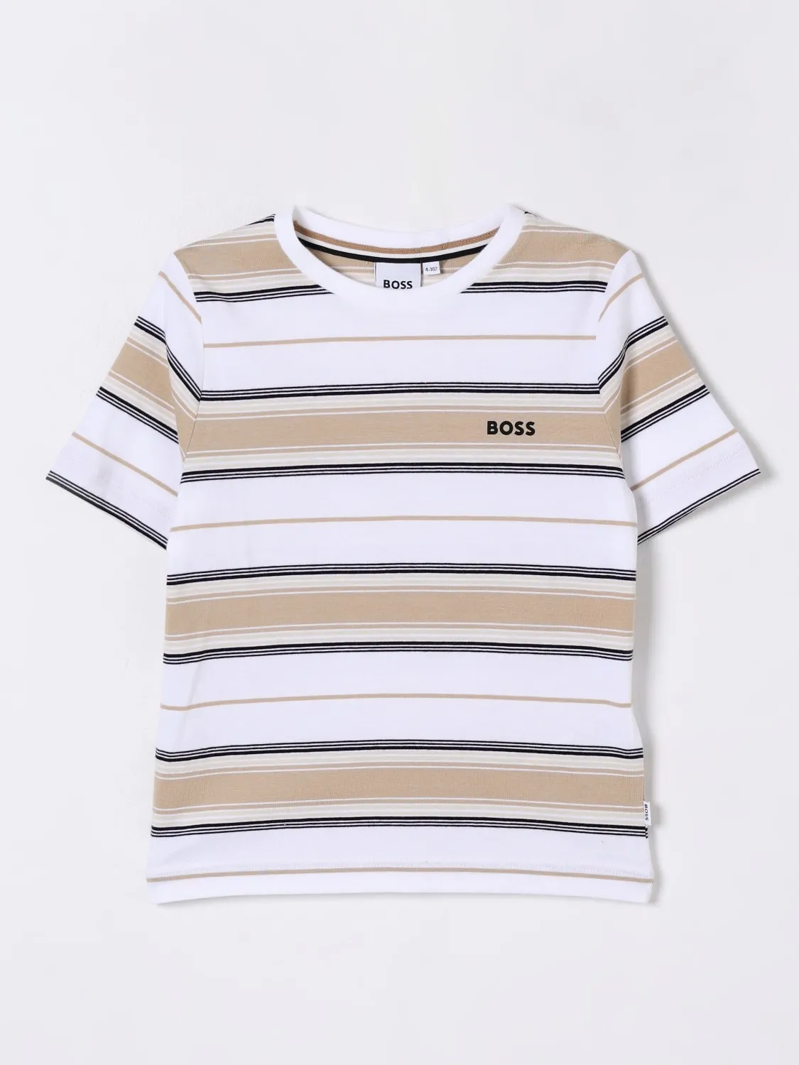 T-shirt in cotone a righe Boss