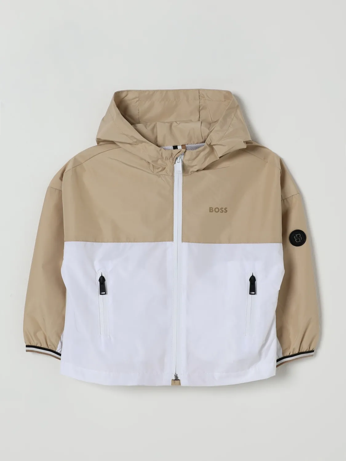 Giacca con cappuccio e logo Boss