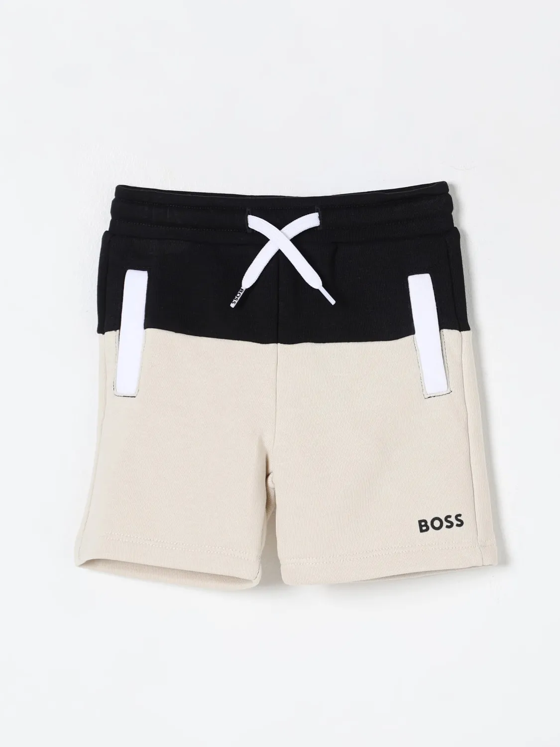 Pantaloncino jogging in cotone bicolor Boss