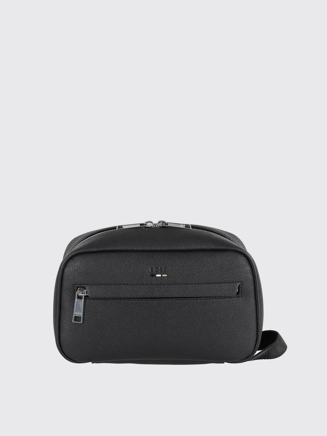 Beauty case in pelle sintetica a grana Boss