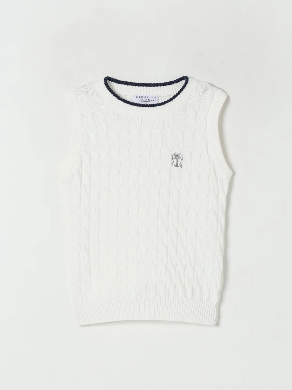 Gilet in maglia con logo Brunello Cucinelli