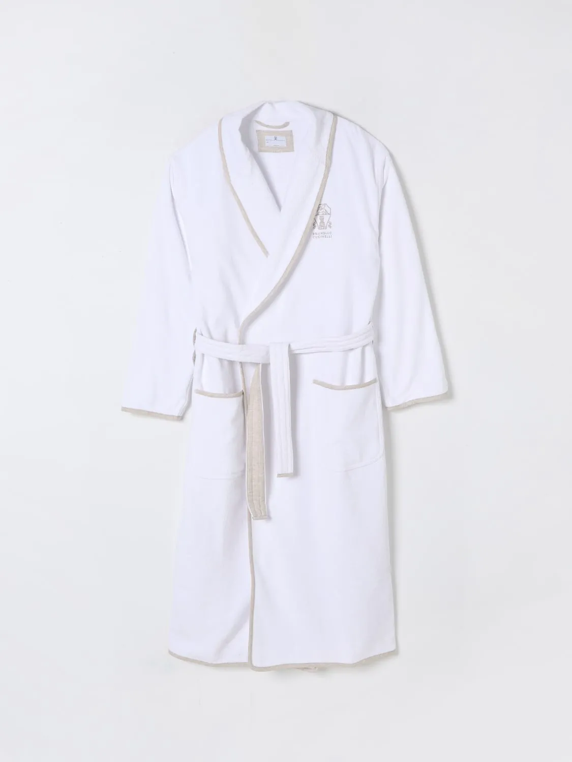 Accappatoio in cotone con logo Brunello Cucinelli