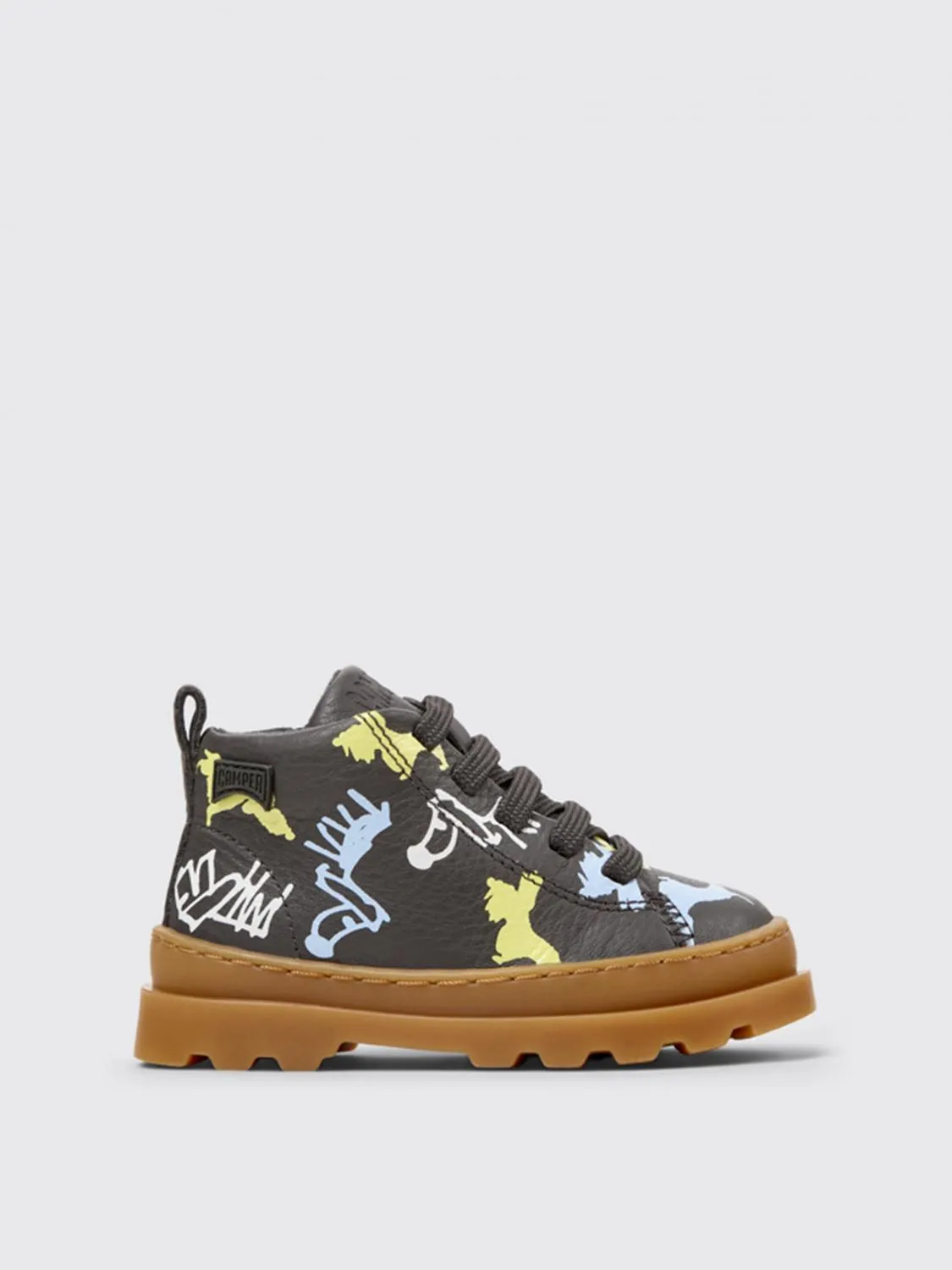 Stivaletto Twins Camper in pelle stampata