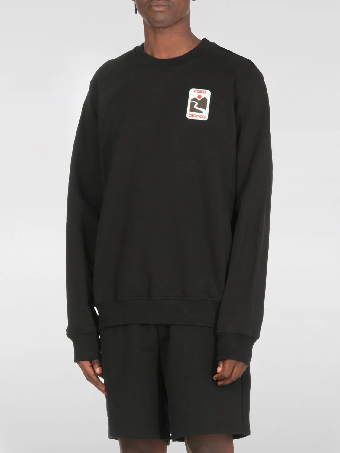 Felpa a girocollo in cotone con logo Casablanca