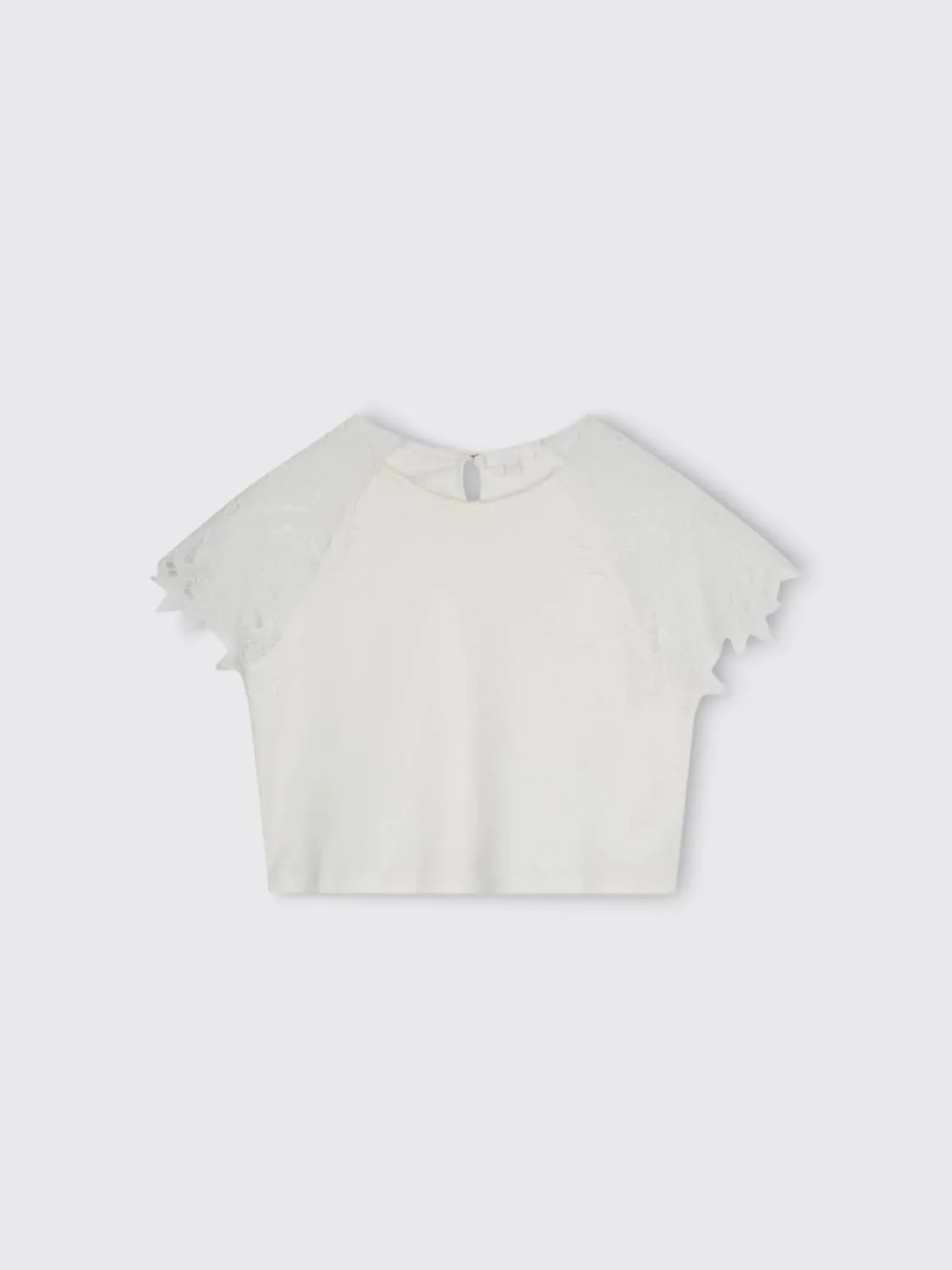 Top Chloé in cotone con pizzo