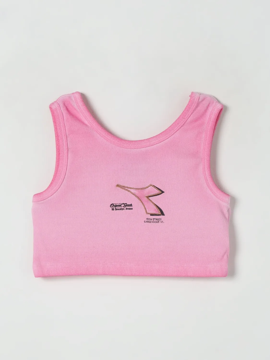 Top crop con logo Diadora