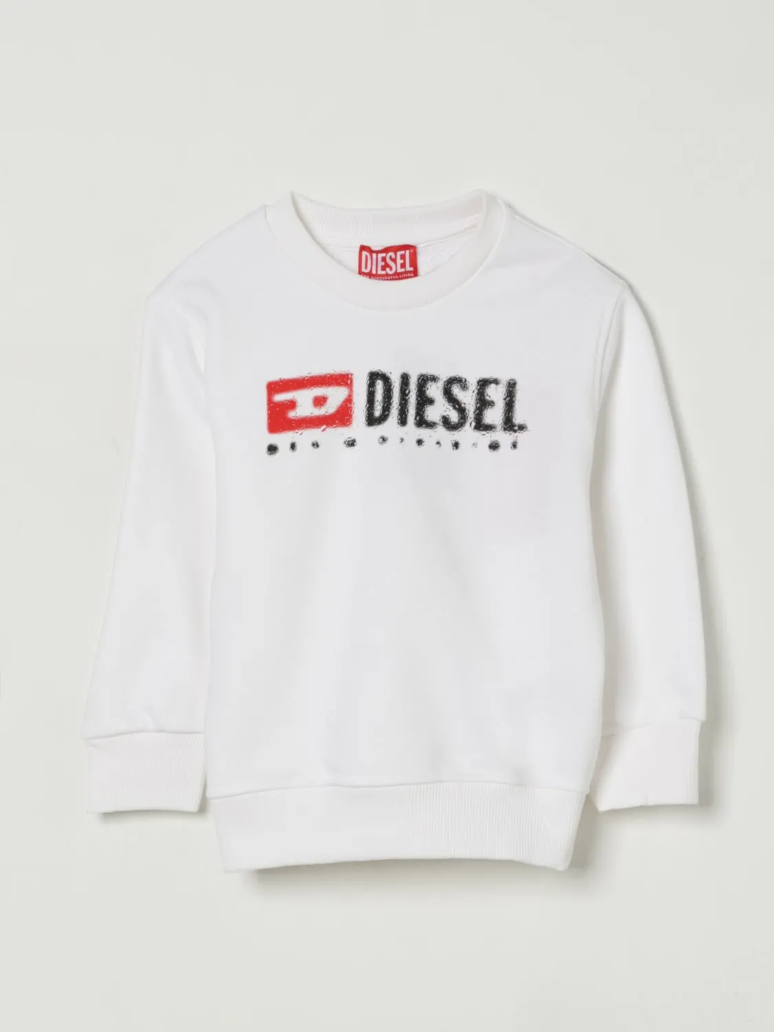Felpa a girocollo in cotone con logo Diesel