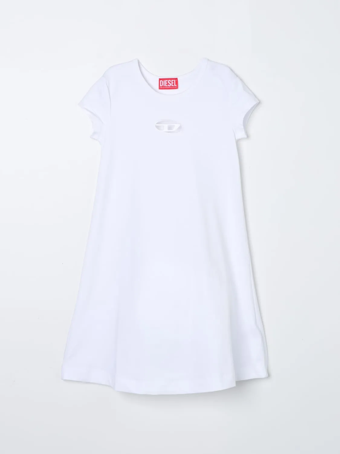 Abito a t-shirt Diesel in cotone con logo Oval D