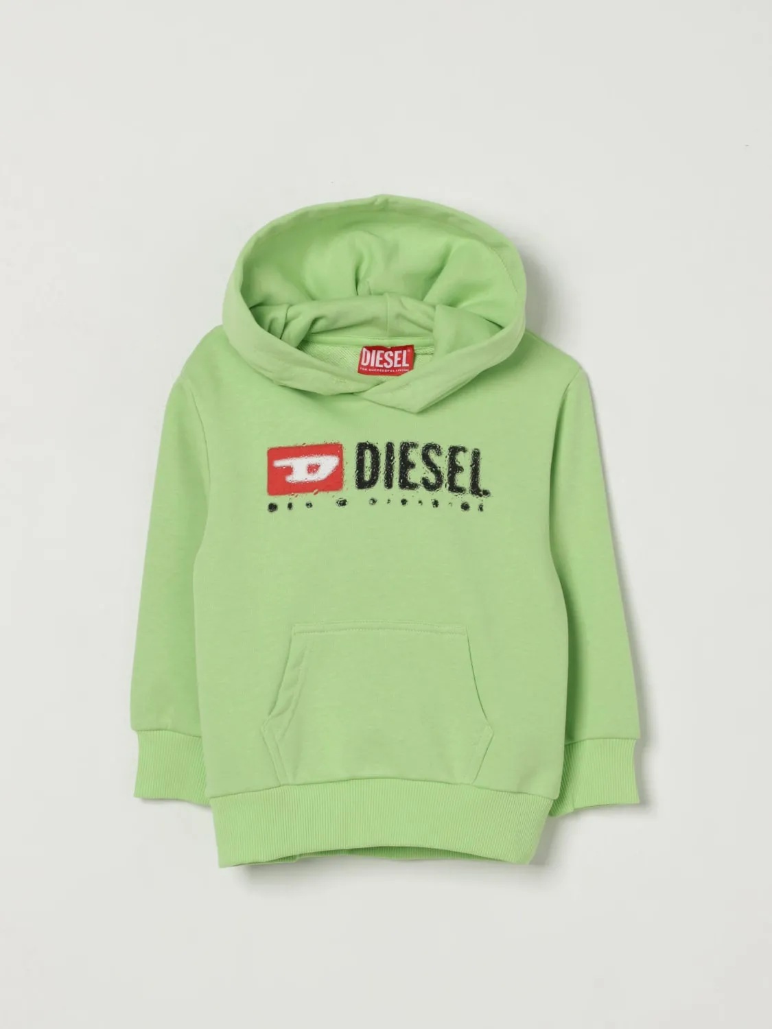 Felpa con cappuccio in cotone con logo Diesel