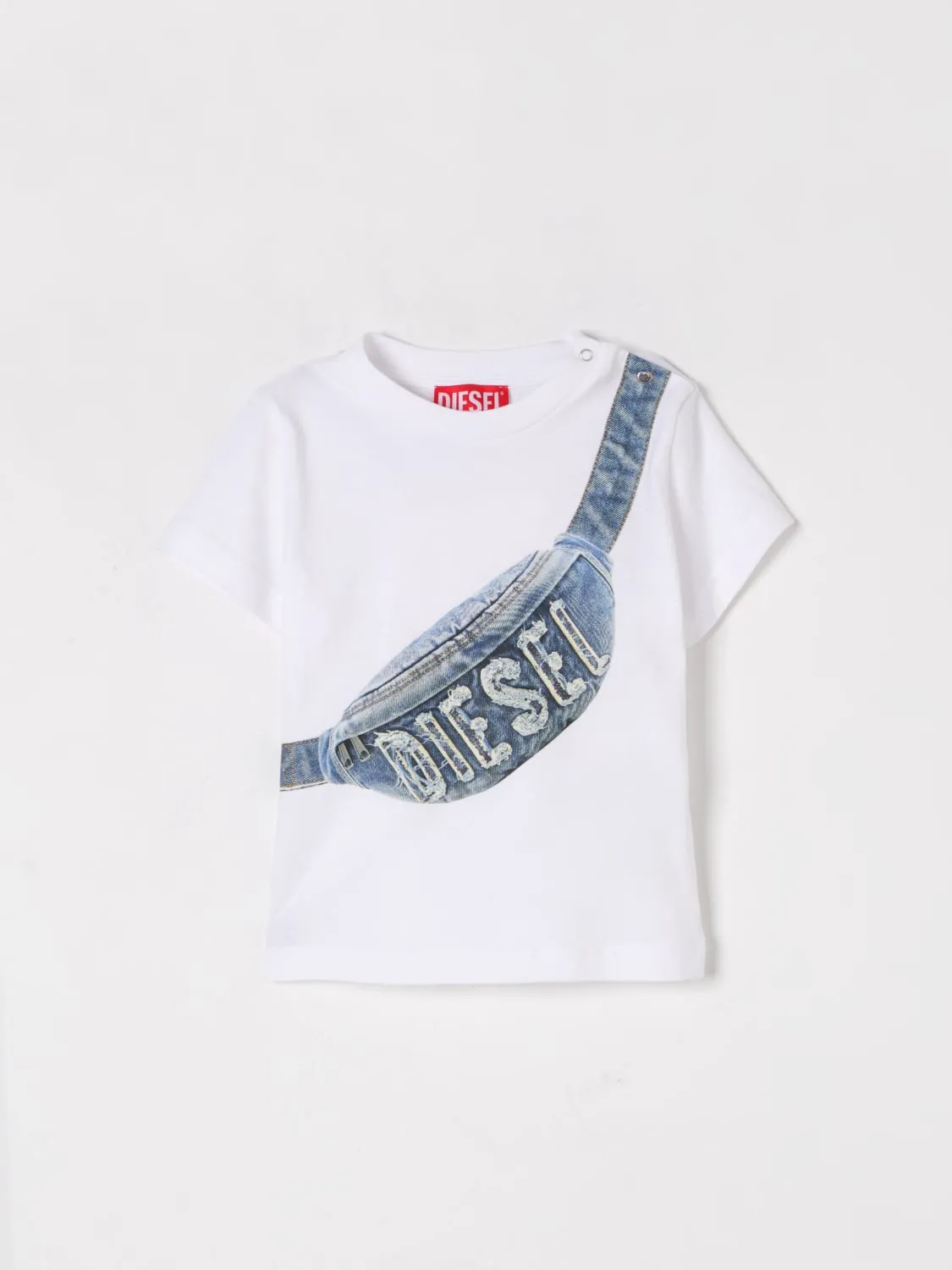 T-shirt in cotone con stampa marsupio Diesel