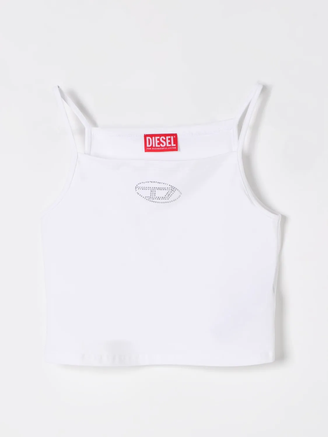 Top crop oval D Diesel in cotone