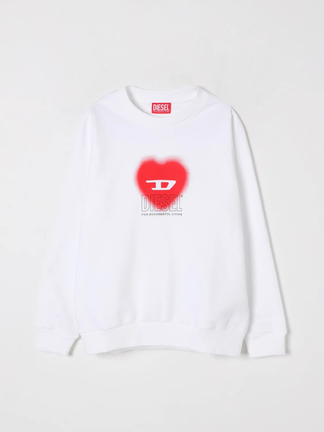 Felpa a girocollo in cotone con logo Oval D Diesel