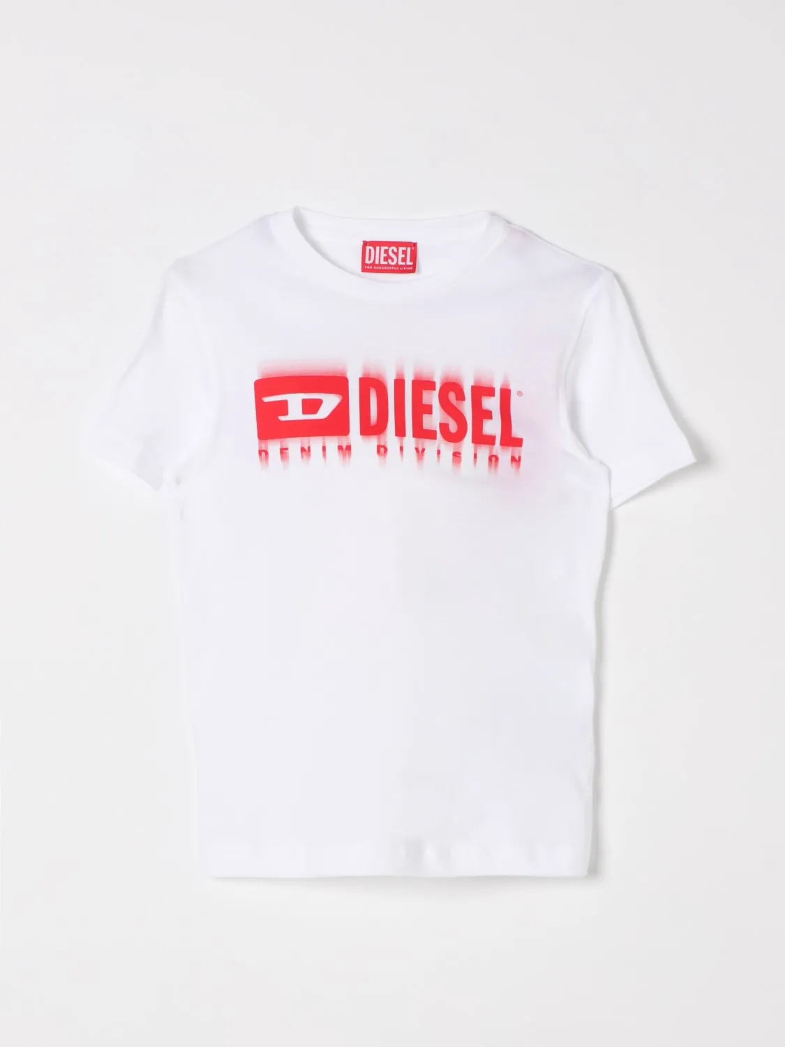 T-shirt in cotone con stampa logo Diesel