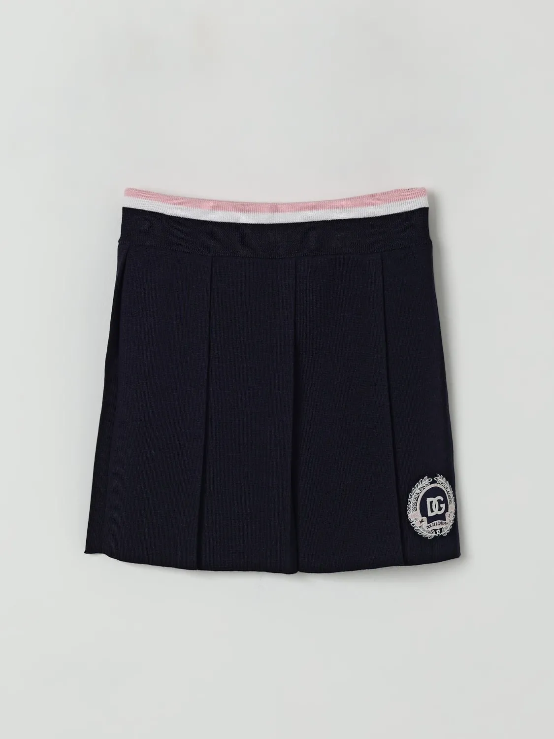 Gonna in lana vergine con logo Dolce & Gabbana