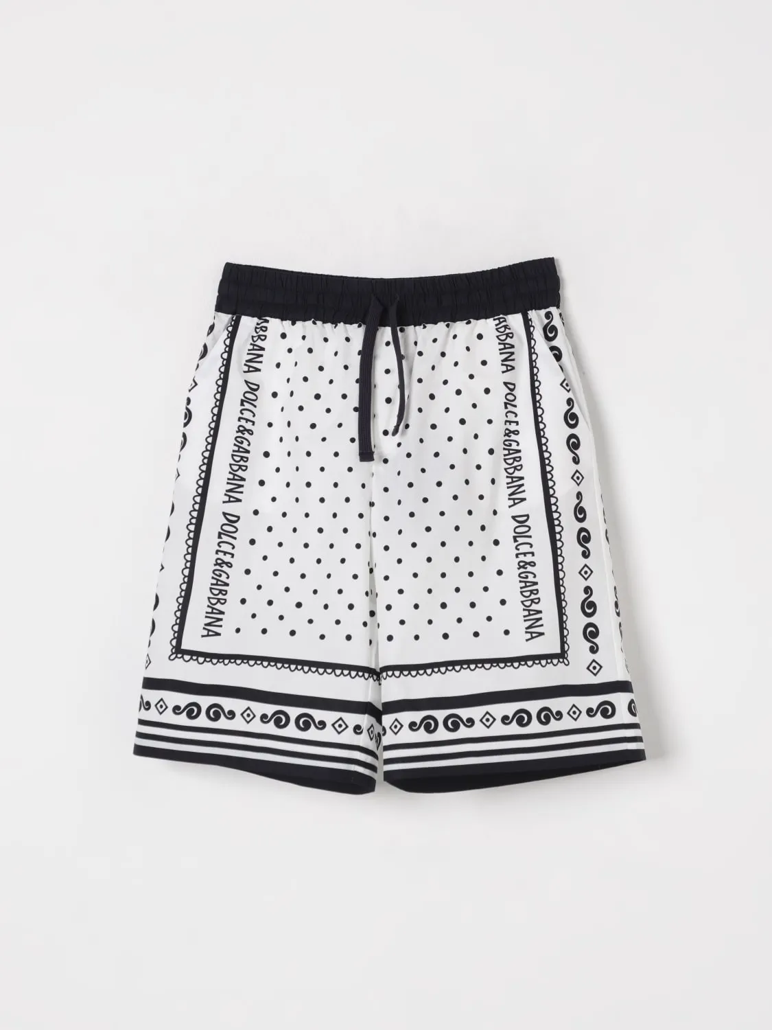 Shorts jogging in cotone a pois Dolce & Gabbana