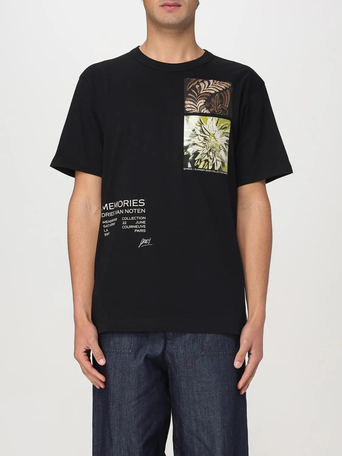 T-shirt in cotone stampata Dries Van Noten