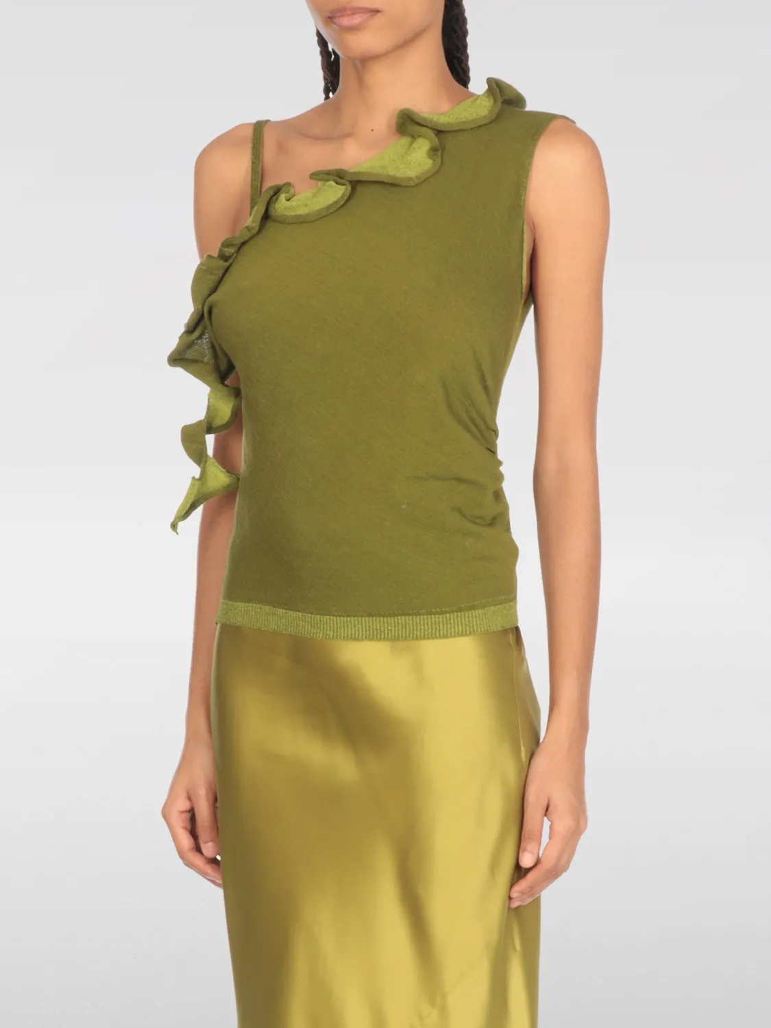 Top monospalla Dries Van Noten in misto cotone