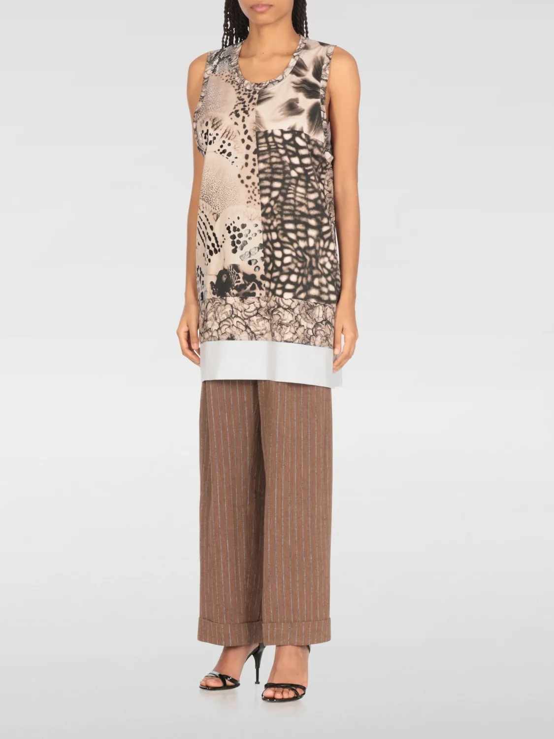 Top Dries Van Noten in cotone con stampa