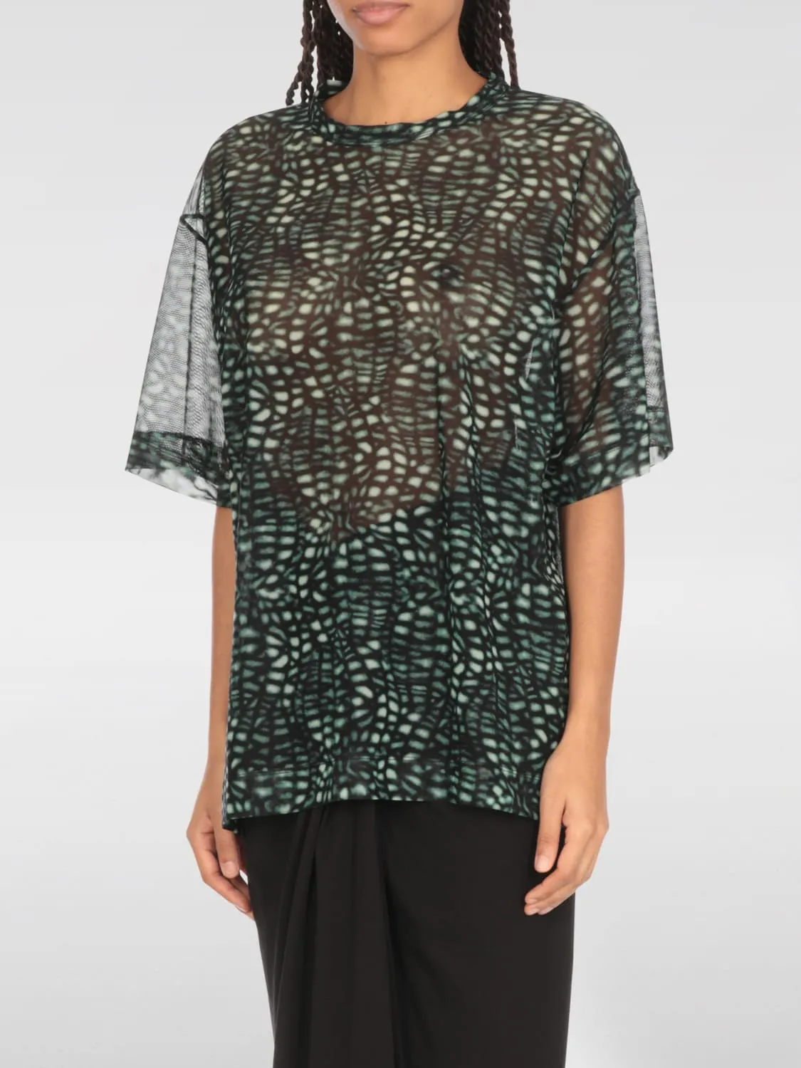 T-shirt Dries Van Noten in crepe con stampa floreale