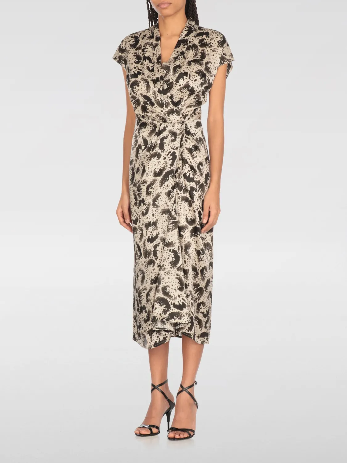 Abito Dries Van Noten in seta stampata